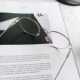 Hàn quốc phiên bản của thời trang kim loại khắc vòng gương phẳng nữ cao đẳng nhỏ tươi đồng bằng cận thị khung hình bầu dục kính thủy triều