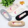 5 cặp vớ thuyền của phụ nữ cotton nông miệng vớ vô hình phần mỏng silicone non-slip ren ren vớ của phụ nữ đế vớ tất kháng khuẩn 