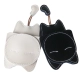 Làm bằng tay túi chìa khóa mèo móng vuốt mèo mặt dễ thương trên lớp da mèo chìa khóa xe túi da làm bằng tay vài túi
