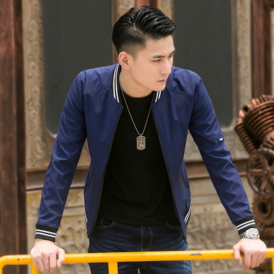 男士外套男春秋季装新款韩版潮流修身青年帅气休闲衣棒球服男夹克