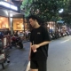 Ông Fang inch mới ngắn tay nam mùa hè T-Shirt Hàn Quốc phiên bản của lỏng bat tay áo ngắn tay cẩu in vài ngắn tay áo áo thun nam Áo khoác đôi