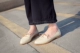 Uncle Dingshoes văn học đơn giản gân nhọn dưới gót thấp ren trang trí chân giày đơn phụ nữ giày thấp trên - Giày cắt thấp
