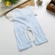 Tongtai cotton bé mùa hè quần áo nửa tay mở áo jumpsuit nam giới và phụ nữ bé ngắn tay quần áo romper