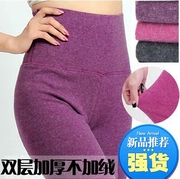 Mùa thu quần bông của phụ nữ mảnh duy nhất chặt chẽ đáy ấm áp quần kích thước lớn dày quần quần cao eo phần mỏng bông len quần mùa đông