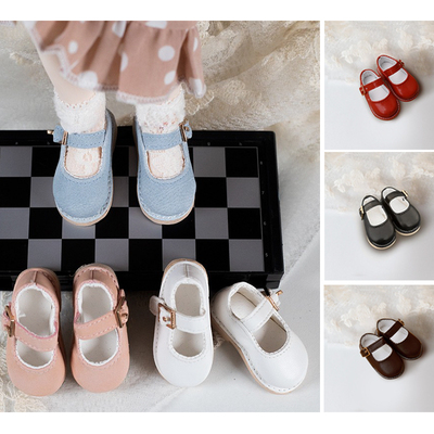 taobao agent GEM Baby shoes 6 points BJD baby shoes small leather shoes versatile white blue pink coffee black 6 color 1/6 shoe inner length 4.5cm