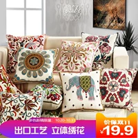 Vỏ gối thêu cotton sang trọng của Mỹ không có lõi vuông Gió Bắc Âu sofa gối đệm phòng khách Bộ chăn gối văn phòng hình thú