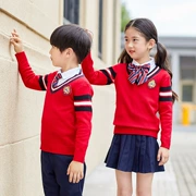 Học sinh tiểu học và trung học 2018 mùa thu đồng phục mới tùy chỉnh thoải mái quần áo mẫu giáo gió Anh ba mảnh