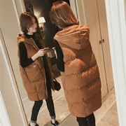 Áo khoác vest nữ dài phần 2018 thu đông 2018 mới mặc áo phao dày cỡ lớn cỡ lớn mm.