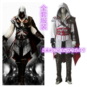 Assassin Creed 3 Quần áo COSPLAY Sát thủ tùy chỉnh nạp 2 thế hệ quần áo nam Ezio đốm đen trắng - Cosplay