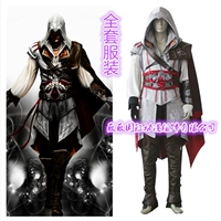 Assassin Creed 3 Quần áo COSPLAY Sát thủ tùy chỉnh nạp 2 thế hệ quần áo nam Ezio đốm đen trắng - Cosplay đồ cosplay học sinh