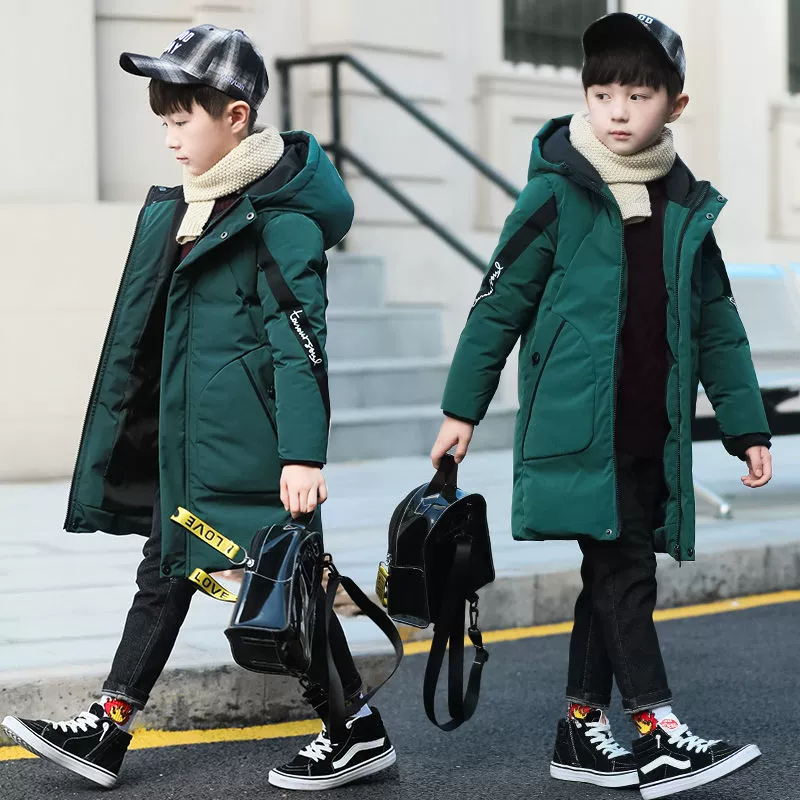 Áo khoác cotton cho bé trai mùa đông 9-10 mười 8 trẻ em trung niên kiểu nước ngoài 14 quần áo cotton dày 13 cho bé trai 12-15 tuổi - Bông
