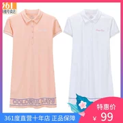 361 độ mùa hè đầm ngắn tay cotton nữ áo polo thời trang váy ngắn thể thao áo sơ mi cotton - Trang phục thể thao