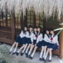 mô hình cơ bản trong ve áo đồng phục thương hiệu trường Kansai thủy thủ phù hợp với ba trung thống nhất JK tím màu tối màu xám áo sơ mi tay dài nữ đi học