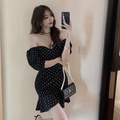 taobao agent Summer fitted brace, dress, for plus size ladies, open shoulders