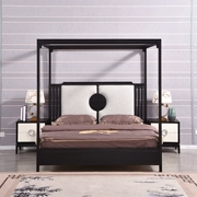 Mới Trung Quốc gỗ rắn 1,8 m giường tán giường đôi đơn giản hiện đại nhà mẫu nội thất khách sạn tùy chỉnh - Bộ đồ nội thất