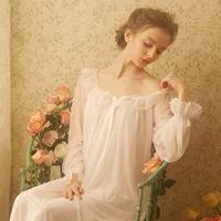 Осенняя пижама для принцессы, ретро юбка, кружевной наряд маленькой принцессы, большой размер