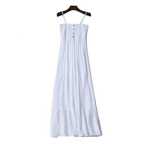 Летнее платье-комбинация, юбка, платье, в корейском стиле, высокая талия, стиль бохо