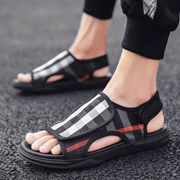 Mùa hè mới 2019 phiên bản Hàn Quốc của xu hướng giày lưới nam màu đỏ cho nam thể thao và đi biển ngoài trời mang dép và dép - Giày thể thao / sandles