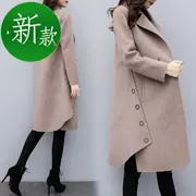 2018 phụ nữ mới mặc mùa đông rộng rãi áo khoác len dài kích thước nữ lạc đà một từ h áo khoác len dày - Áo khoác dài