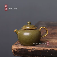 Bột trà pha lê tráng men phong cách Trung Quốc quốc gia phong cách retro thủ công kung fu bộ trà ấm trà gốm nồi đơn nhỏ pha trà ấm chén uống trà