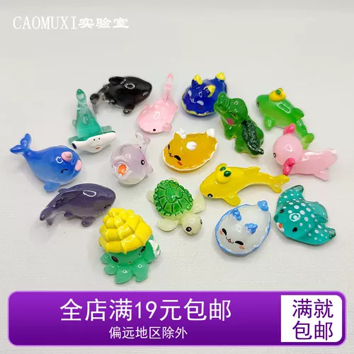 Маленькая реалистичная акула, микро пейзаж, дельфин, крокодил