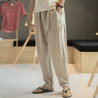 Летние китайские тонкие штаны, мужской фонарь, китайский стиль, оверсайз, из хлопка и льна
