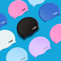 Mũ bơi Li Ning Yuke nam silicone không thấm nước Earmuffs mũ bơi lớn nữ tóc dài thoải mái mặc bơi - Mũ bơi mũ bơi chống ướt tóc