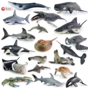 Mô phỏng động vật sinh vật biển mô hình cá voi sát thủ cá mập trắng lớn rùa cá heo báo cá voi cá voi bạch tuộc mực đồ chơi trẻ em nhận thức