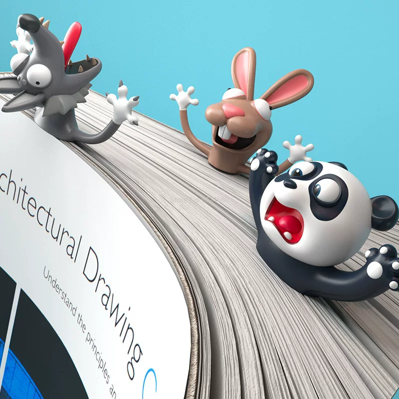 [3D стерео мультфильм маркер животное закладки оригинал милый кот]