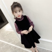 Bộ đồ mùa xuân cho bé gái 2019 mới cho bé váy lưới màu đỏ hai mảnh quần áo trẻ em thời trang nước ngoài phiên bản Hàn Quốc của thủy triều - Phù hợp với trẻ em