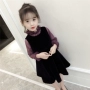 Bộ đồ mùa xuân cho bé gái 2019 mới cho bé váy lưới màu đỏ hai mảnh quần áo trẻ em thời trang nước ngoài phiên bản Hàn Quốc của thủy triều - Phù hợp với trẻ em áo bé trai