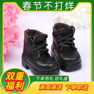 taobao agent Doll, black footwear, belt, low boots, scale 1:6