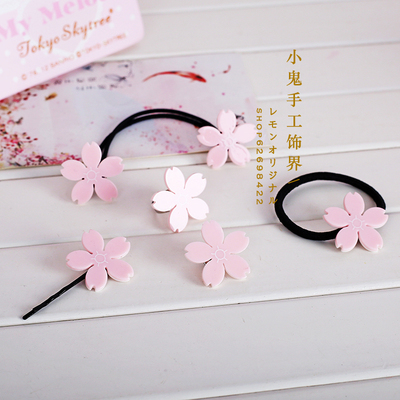 taobao agent Harajuku Mengmei Cherry Blossom Circle Japanese Cherry Blossoming Dipperflower Card Liu Hai Zet Sweet Hair Rope Ropes Jacus Jewelry