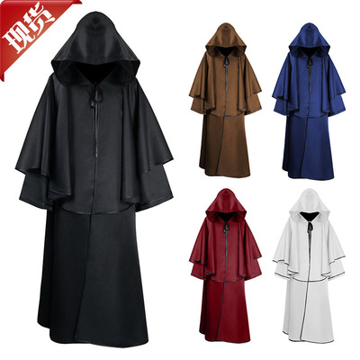 taobao agent Retro trench coat with hood, halloween, long sleeve