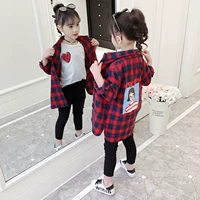 Весенняя рубашка, длинный детский кардиган, 2020, подходит для подростков, в корейском стиле, в западном стиле, средней длины