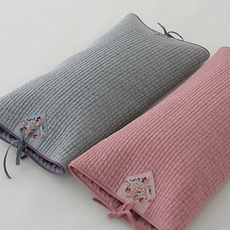 Подушка 韩国进口复古棉绣水洗棉衍缝荞麦枕头/纯棉保健枕明目颈椎午睡枕