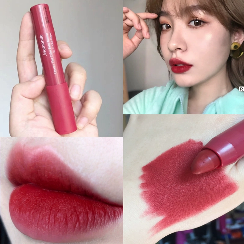 Spot Korea Mamonde dream makeup flower heart crayon lipstick matte velvet lipstick pen soft mist 31 táo tàu táo tàu - Son môi