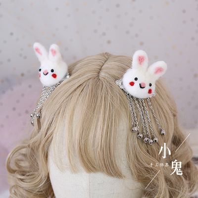 taobao agent Chinese style cute rabbit, sweet and soft girl bell hair, soft cute wool felt cute rabbit against ancient wind