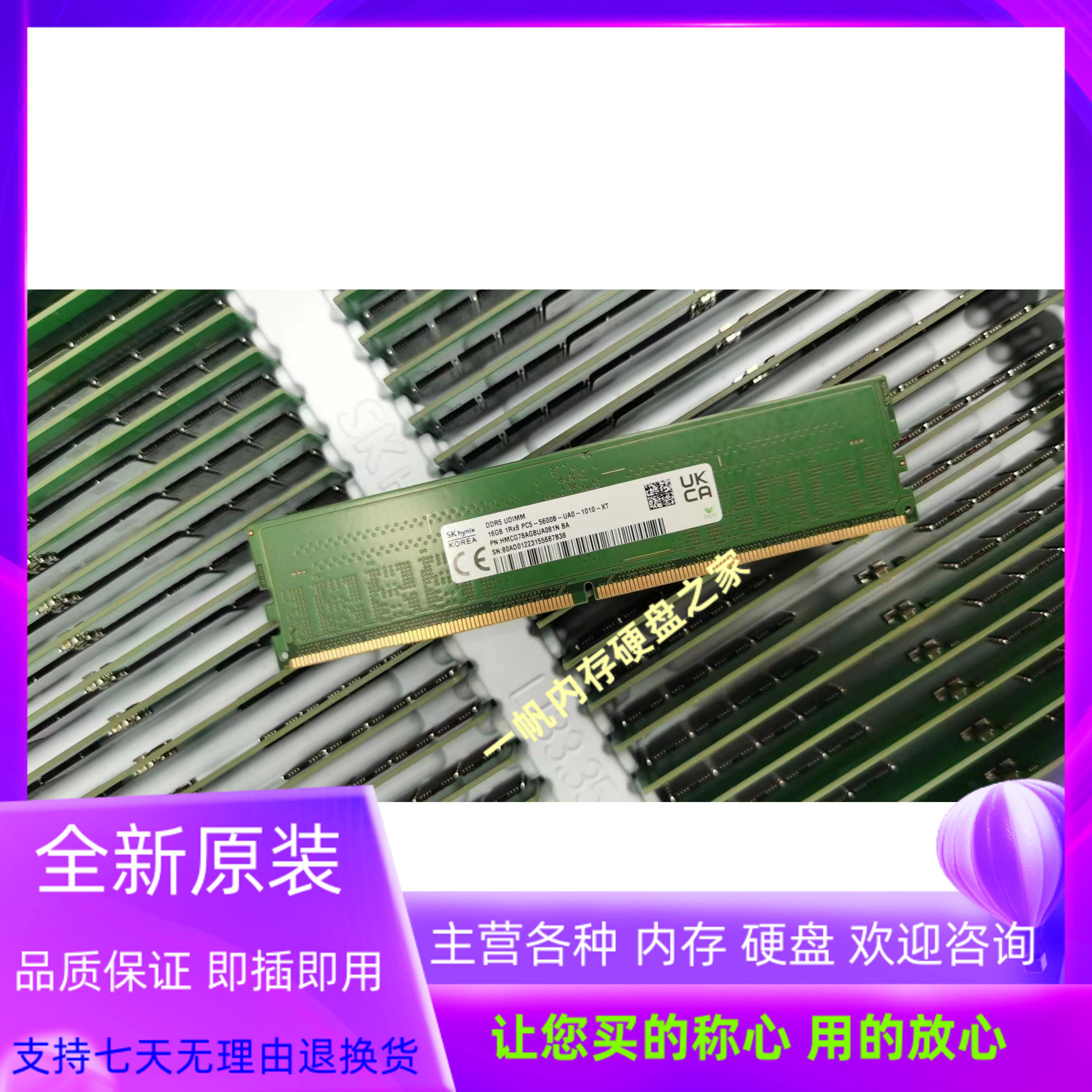 SK 16G 1RX8 PC5 5600B DDR5 UDIMM HMCG78AGBUA081N 
