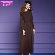 Weipin sẽ làm nên thương hiệu cho mùa thu đông của phụ nữ với một chiếc váy dài ôm khít eo dài tay áo một chiếc váy chạm đáy - A-Line Váy