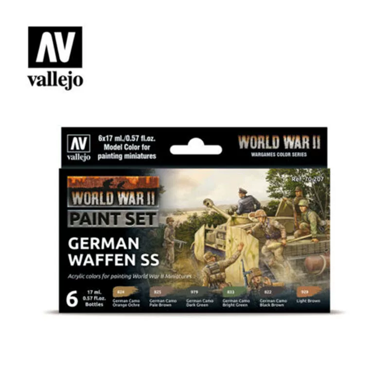 √ Vallejo испанский AV водная база лакрованный набор солдат 6 цветов*17ml 70207