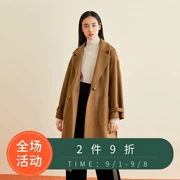 Taiping chim phổ biến áo khoác nữ 2018 thu đông mới dài phần dài Áo khoác len gió Hepburn phiên bản Hàn Quốc của quần áo nữ rộng rãi - Áo Hàn Quốc