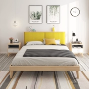 Giường ngủ Bắc Âu căn hộ nhỏ 1,8m1,5 m giường hiện đại tối giản kinh tế tổng thể nội thất phòng ngủ bảng điều khiển giường đôi - Giường