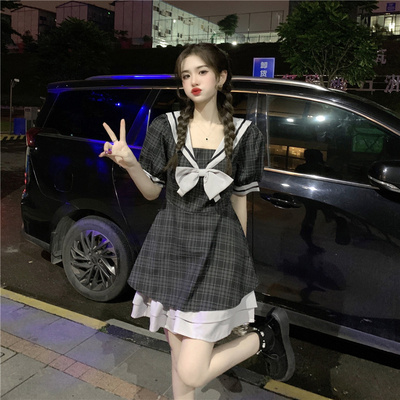 taobao agent Summer dress, brace, mini-skirt, plus size, fitted, A-line