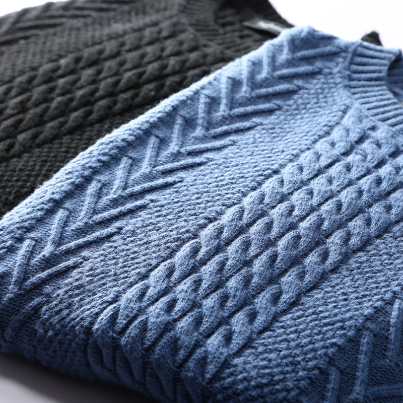 Công nghệ cao cấp sành điệu và độc đáo Sản phẩm mùa đông mới Áo len nam len và cashmere pha trộn áo len dày xoắn - Áo len Cashmere