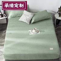 Giường bông đơn 100% cotton twill xanh kẻ sọc mỏng màu nâu pad che ký túc xá ký túc xá trải giường đàn hồi - Trang bị Covers Ga phủ giường Everon