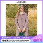 Áo khoác len thêu Lecho 2018 thu đông 2018 phụ nữ mới dài màu tím trên áo len dài đến đầu gối - Trung bình và dài Coat áo dạ dài