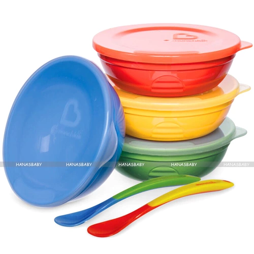 Munchkin, детская посуда, комплект, обеденная тарелка, защита при падении