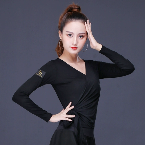 Квадратный танцевальный костюм новый стиль модальный танцевальный топ с длинным рукавом костюм для взрослой танце