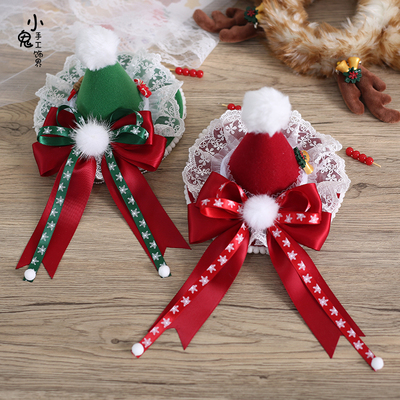 taobao agent Christmas genuine cute hat with bow, Lolita style